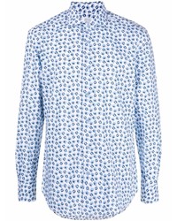 Chemise à manches longues à fleurs bleu clair Mazzarelli