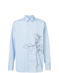 Chemise à manches longues à fleurs bleu clair Oamc