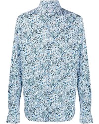 Chemise à manches longues à fleurs bleu clair Orian