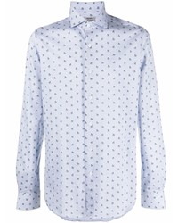 Chemise à manches longues à fleurs bleu clair Orian