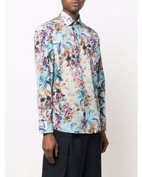 Chemise à manches longues à fleurs bleu clair Etro