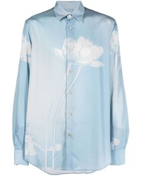 Chemise à manches longues à fleurs bleu clair Paul Smith