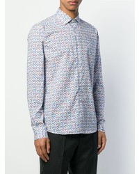 Chemise à manches longues à fleurs bleu clair Etro