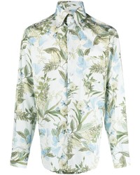 Chemise à manches longues à fleurs bleu clair Tom Ford
