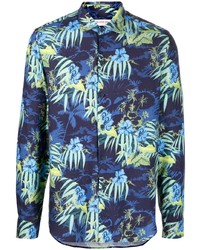 Chemise à manches longues à fleurs bleu marine Orlebar Brown