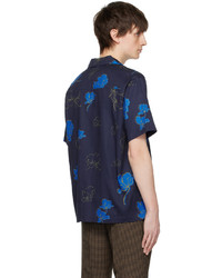 Chemise à manches longues à fleurs bleue Saturdays Nyc