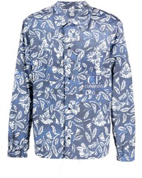 Chemise à manches longues à fleurs bleue C.P. Company