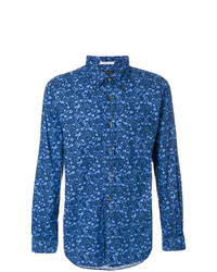 Chemise à manches longues à fleurs bleue Engineered Garments