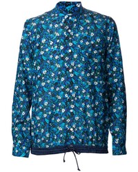 Chemise à manches longues à fleurs bleue Sacai
