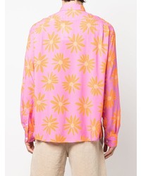 Chemise à manches longues à fleurs fuchsia Jacquemus
