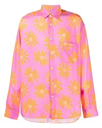 Chemise à manches longues à fleurs fuchsia Jacquemus