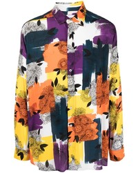 Chemise à manches longues à fleurs fuchsia Waxman Brothers