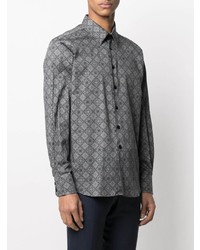 Chemise à manches longues à fleurs gris foncé Billionaire