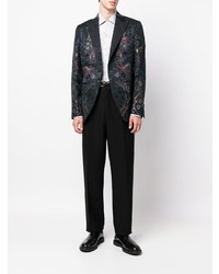 Chemise à manches longues à fleurs grise Etro