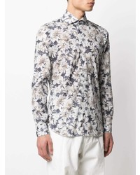 Chemise à manches longues à fleurs grise Barba