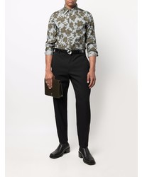 Chemise à manches longues à fleurs grise Tom Ford