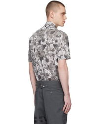 Chemise à manches longues à fleurs grise Thom Browne