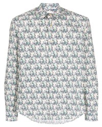Chemise à manches longues à fleurs grise Paul Smith