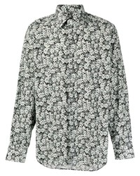 Chemise à manches longues à fleurs grise Tom Ford
