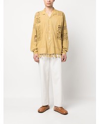 Chemise à manches longues à fleurs jaune Baziszt