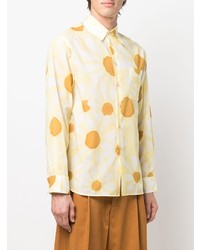 Chemise à manches longues à fleurs jaune Marni