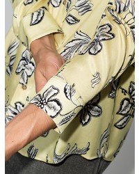 Chemise à manches longues à fleurs jaune Nanushka