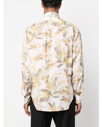 Chemise à manches longues à fleurs marron clair Tom Ford