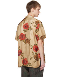 Chemise à manches longues à fleurs marron clair Uma Wang