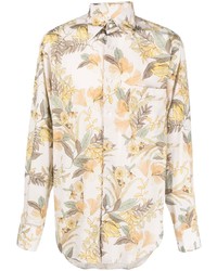 Chemise à manches longues à fleurs marron clair Tom Ford