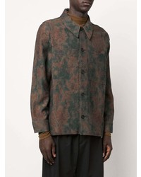 Chemise à manches longues à fleurs marron BERNER KUHL