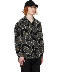 Chemise à manches longues à fleurs marron AïE