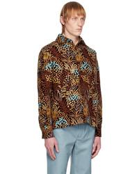 Chemise à manches longues à fleurs marron Séfr