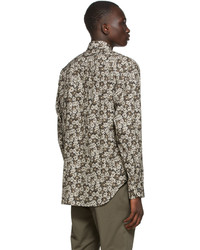 Chemise à manches longues à fleurs marron Tom Ford