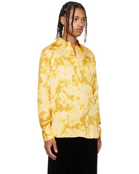 Chemise à manches longues à fleurs moutarde Dries Van Noten