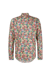 Chemise à manches longues à fleurs multicolore Dell'oglio