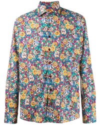 Chemise à manches longues à fleurs multicolore Etro