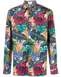 Chemise à manches longues à fleurs multicolore Etro