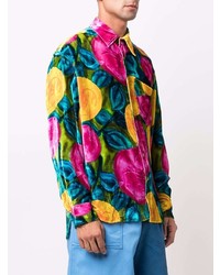 Chemise à manches longues à fleurs multicolore Marni