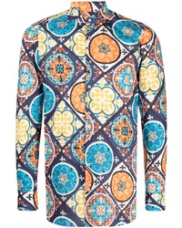 Chemise à manches longues à fleurs multicolore Gabriele Pasini