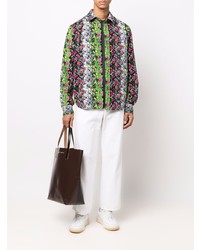 Chemise à manches longues à fleurs multicolore Kenzo