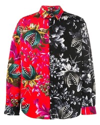 Chemise à manches longues à fleurs multicolore MSGM