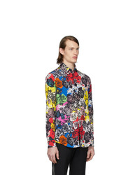 Chemise à manches longues à fleurs multicolore Versace