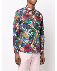 Chemise à manches longues à fleurs multicolore Etro