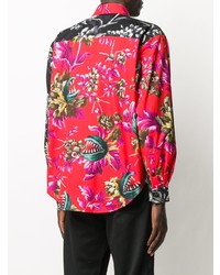 Chemise à manches longues à fleurs multicolore MSGM