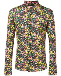 Chemise à manches longues à fleurs multicolore Versace
