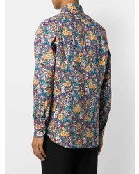 Chemise à manches longues à fleurs multicolore Etro