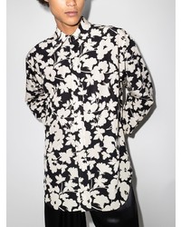 Chemise à manches longues à fleurs noire et blanche Tom Ford