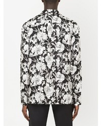 Chemise à manches longues à fleurs noire et blanche Dolce & Gabbana