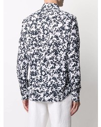 Chemise à manches longues à fleurs noire et blanche Michael Kors