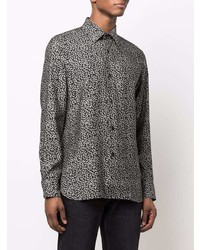 Chemise à manches longues à fleurs noire et blanche Tom Ford